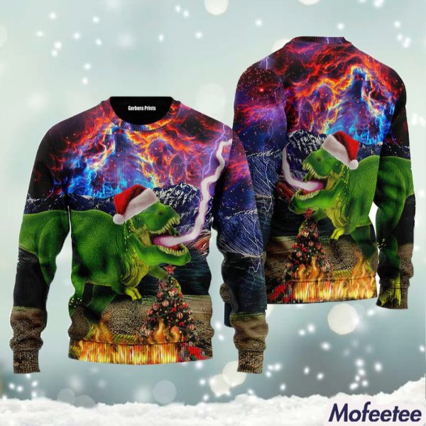 Dinosaur Jurassic Park Ugly Christmas Sweater