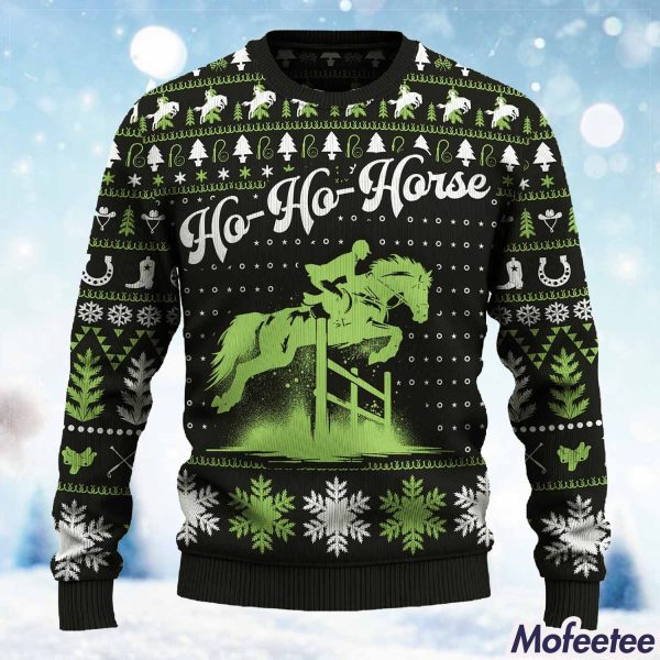 Ho-Ho-Horse Show Jumping Ugly Sweatshirt