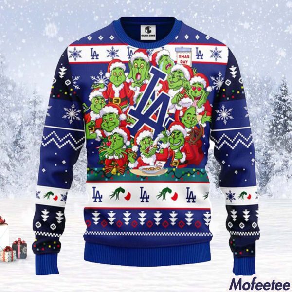 Los Angeles Dodgers 12 Grnch Xmas Day Christmas Ugly Sweater