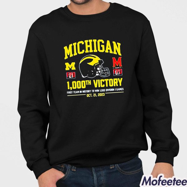 Michigan Football 1000th Victory Milestone OCT Shirt