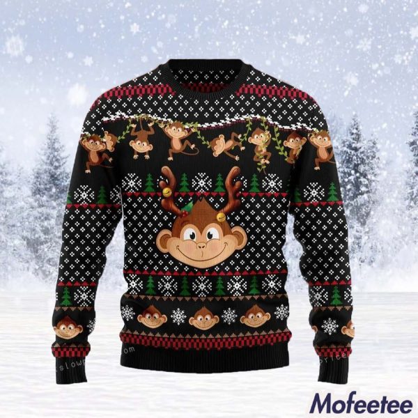 Monkey Christmas Party Ugly Sweater