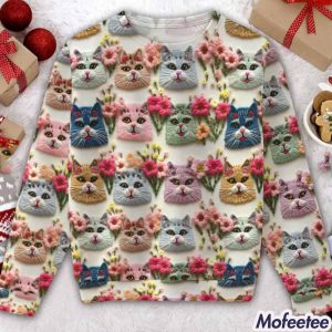Personalized Cat Flowers Cat Lovers Gift Sweater