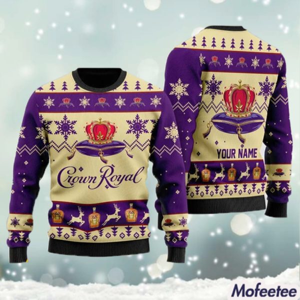 Personalized Crown Royal Christmas Ugly Sweater