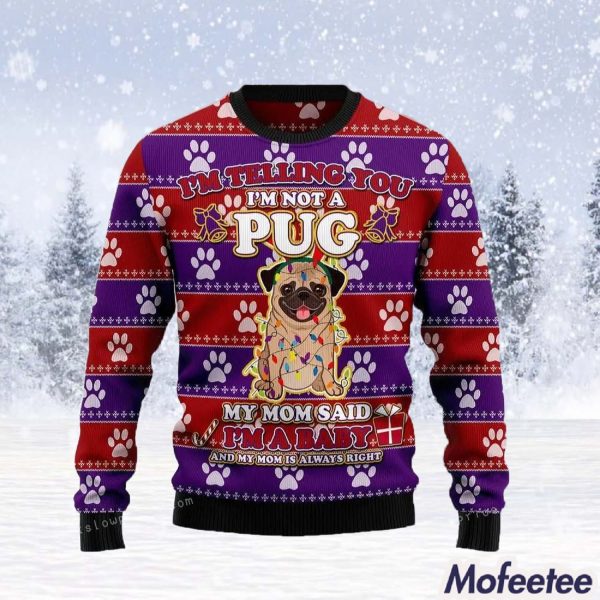 Pug Baby Christmas Ugly Sweater Party
