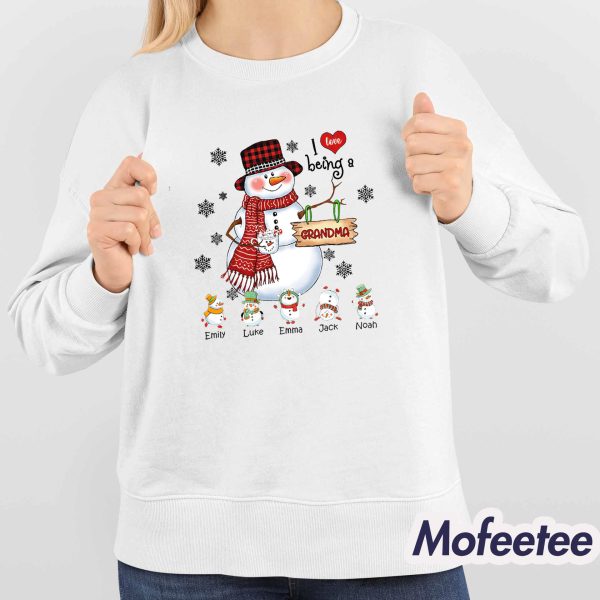 Snowman Christmas Grandma Personalized Custom Shirt