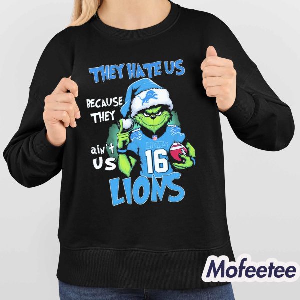 The Grnch Christmas They Hate Us Because They Ain’t Us Lions Hoodie