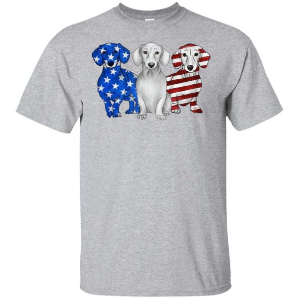 4th July Three dachshund American flag