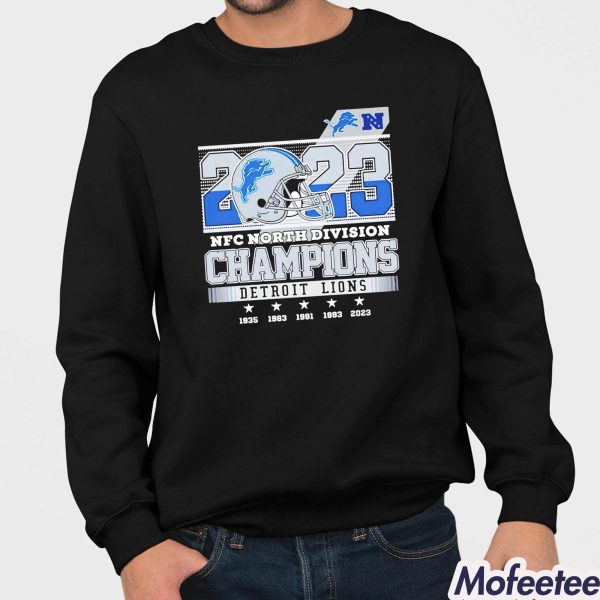 2023 NFC North Division Champions Detroit Lions Shirt