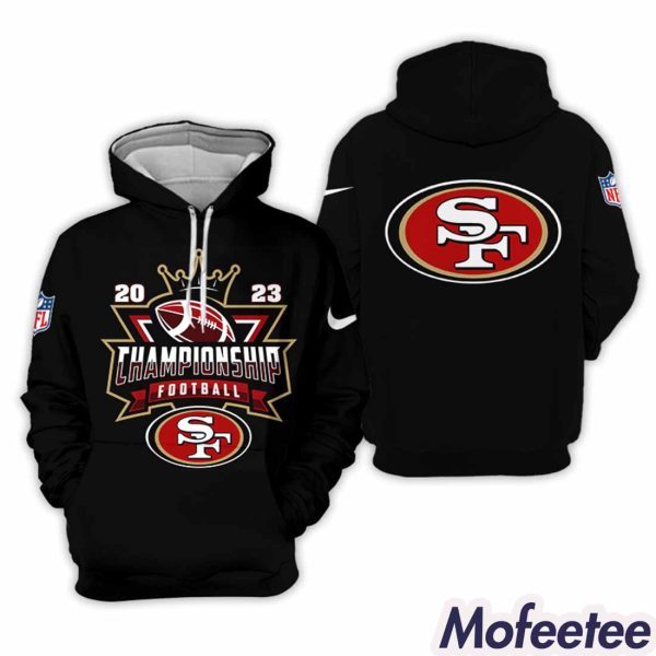 49ers 2023 Championship Football All Over Printed Hoodie