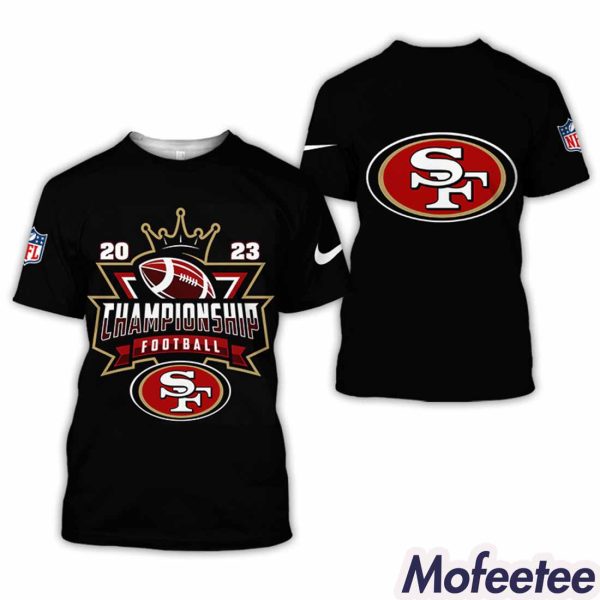 49ers 2023 Championship Football All Over Printed Hoodie
