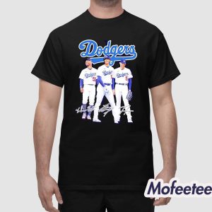 Dodgers Mookie Betts Shohei Ohtani Freddie Freeman Signatures Shirt 1