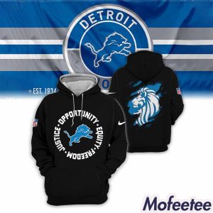Lions 2023 Justice Opportunity Equity Freedom Hoodie 1