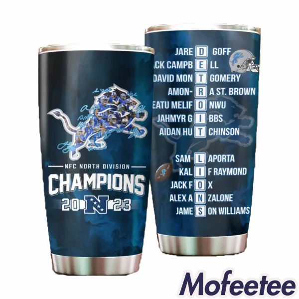 Lions 2023 NFC North Division Champions Tumbler