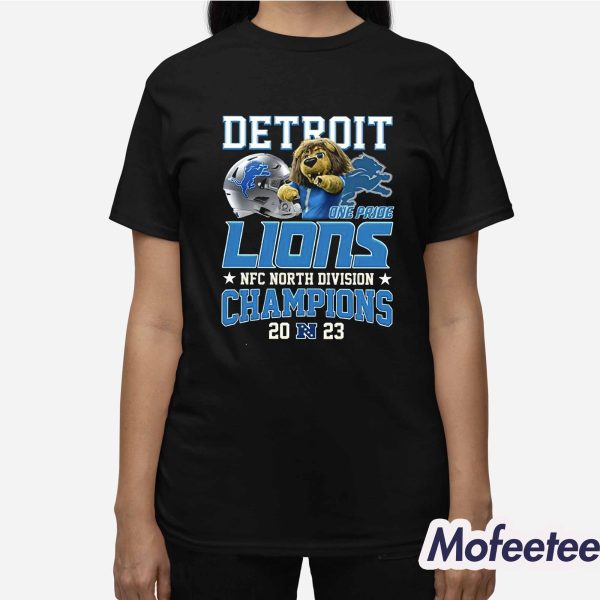One Pride Lions Mascot Roary NFC North Division Champions 2023 Shirt