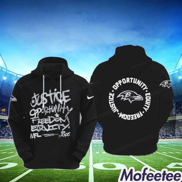 Ravens Justice Opportunity Equity Freedom Hoodie