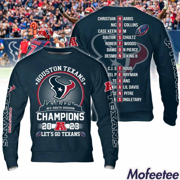 2023 AFC South Division Champions Let’s Go Texans Hoodie