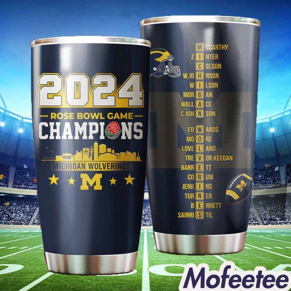 2024 Rose Bowl Game Champions Wolverines Tumbler