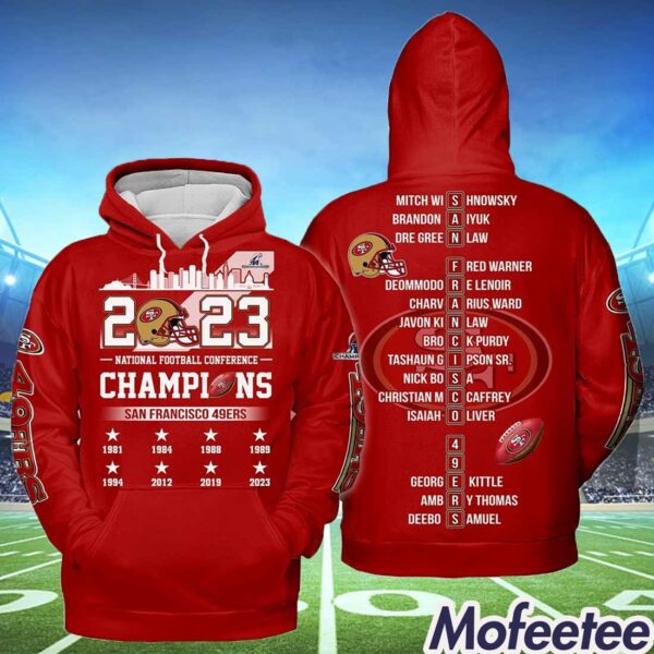 49ers 2023 National Football Conference Champions Shirt Hoodie