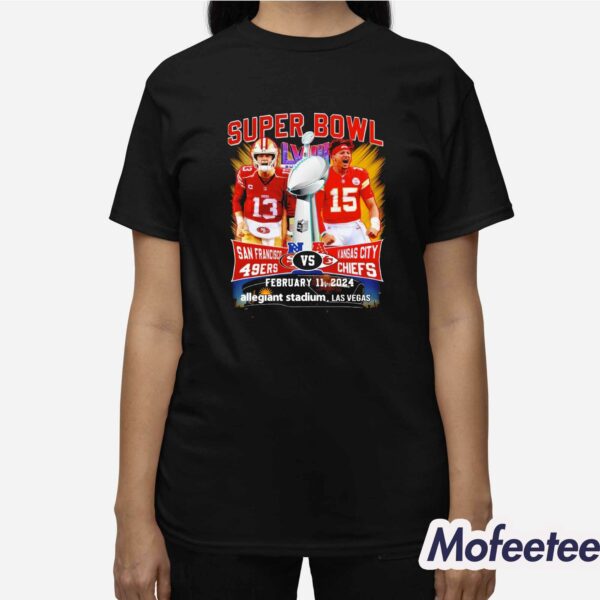 49ers vs Chiefs Super Bowl LVIII 2024 Allegiant Stadium Las Vegas Shirt
