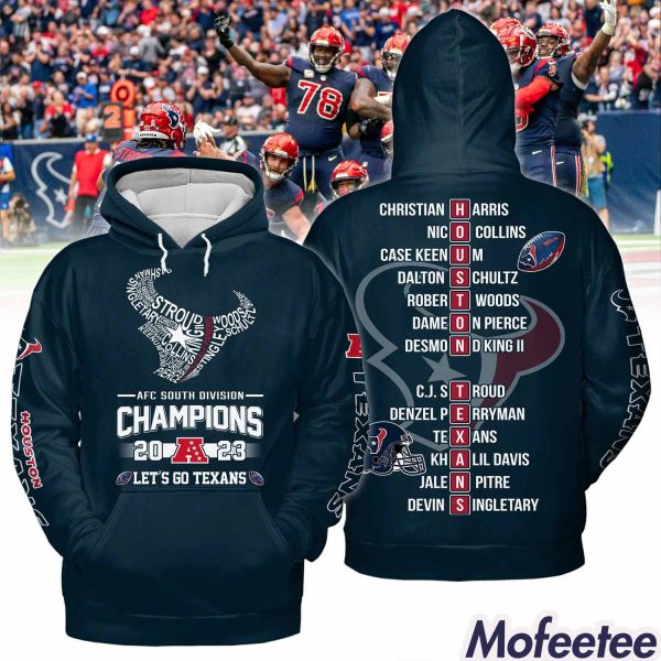 AFC South Division Champions 2023 Let’s Go Texans Hoodie