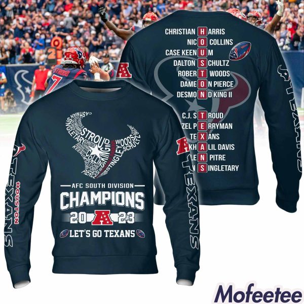 AFC South Division Champions 2023 Let’s Go Texans Hoodie