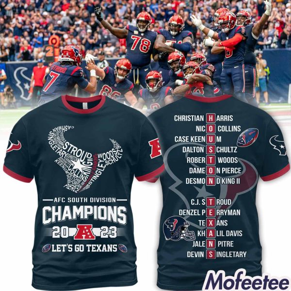 AFC South Division Champions 2023 Let’s Go Texans Hoodie