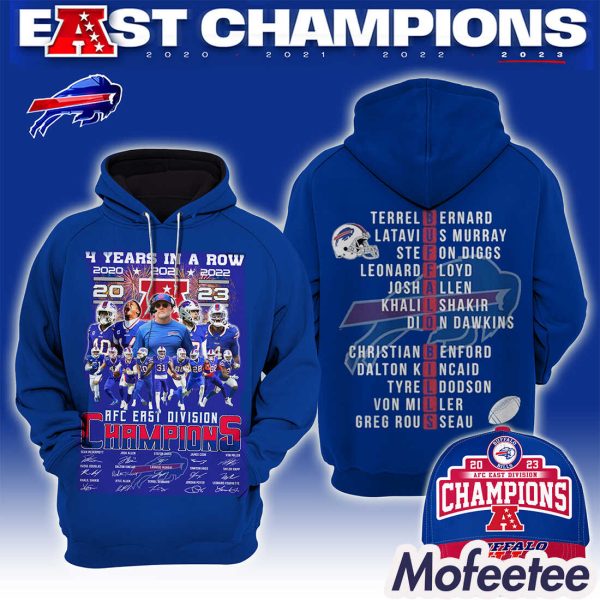 Bills 4 Years In A Row 2023 AFC East Champions Hoodie