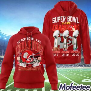 Chiefs Super Bowl 3 Time Champions Hoodie 1