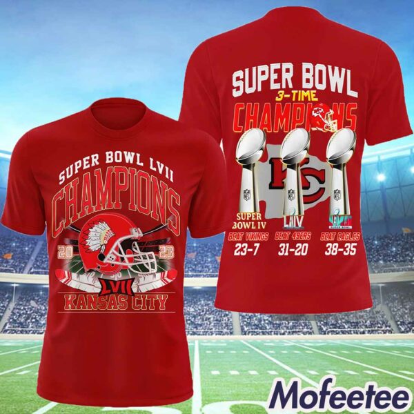 Chiefs Super Bowl 3-Time Champions Hoodie