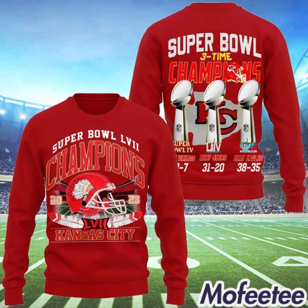 Chiefs Super Bowl 3-Time Champions Hoodie