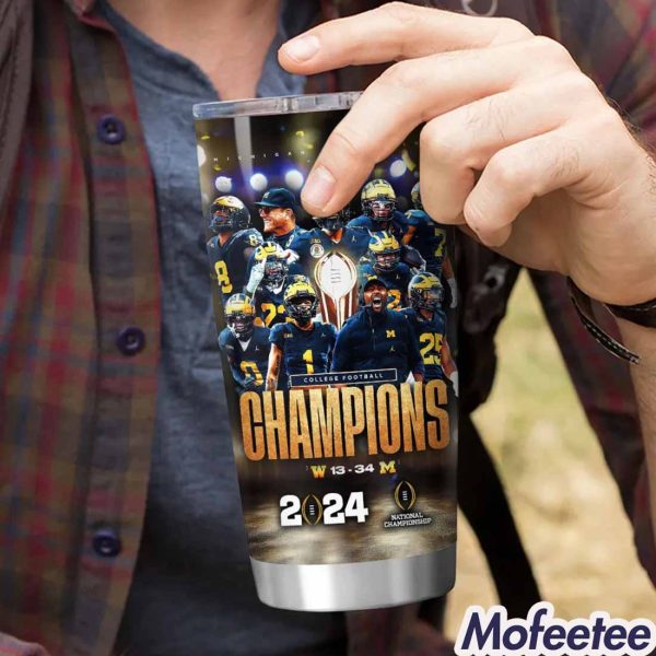 College Football 2024 Champions Washington 13-34 Michigan Tumbler