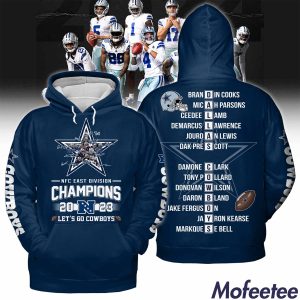 Cowboys 2023 NFC East Division Champions 2023 Lets Go Hoodie 3