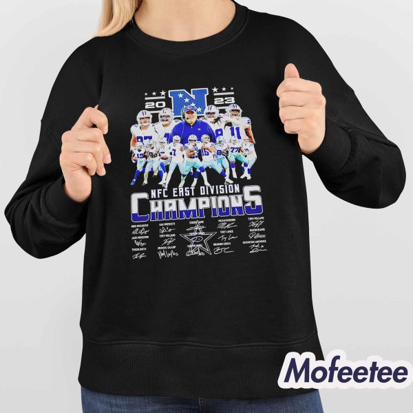 Cowboys 2023 NFC East Division Champions Signatures Shirt