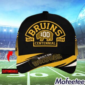 Custom Name Celebrating 100 Years Of Boston Bruins Hat 1