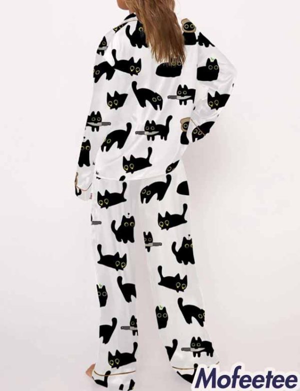 Cute Black Cat Pajama Set