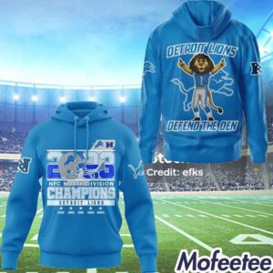 Lions 2023 NFC North Division Champs Defend The Den 3D Hoodie 1