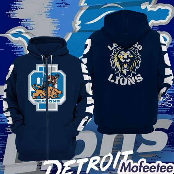 Lions To Celebrate 90th Seasons Zip Hoodie