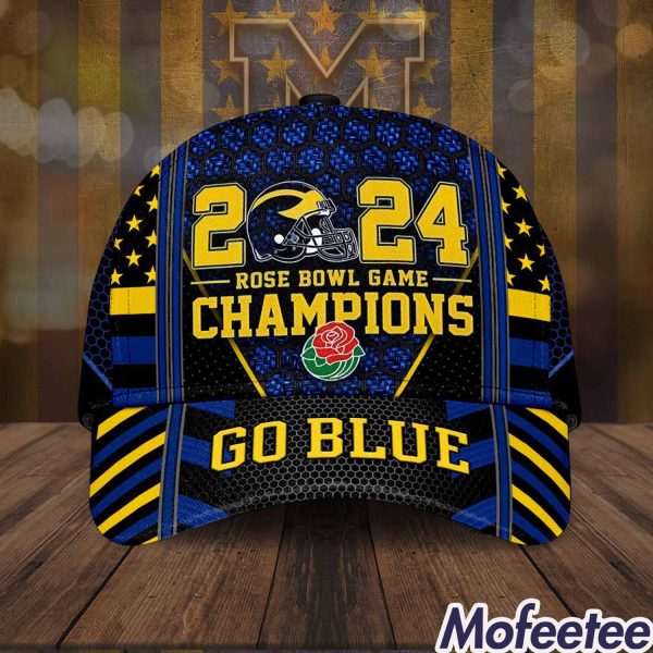 Michigan 2024 Rose Bowl Game Champions Go Blue Hat