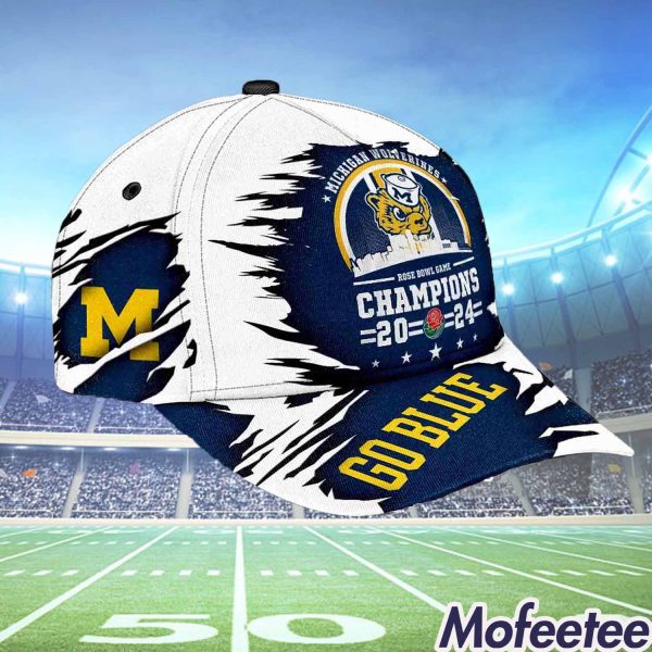 Michigan Rose Bowl Game Champions 2024 Go Blue Hat