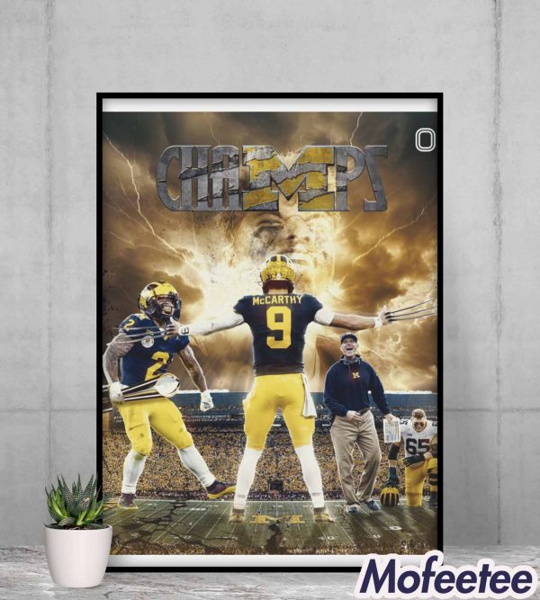 Michigan Wolverine National Championships JJ McCarthy Poster Canvas