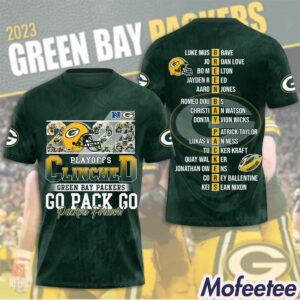 Packers 2023 Playoffs Clinched Green Bay Go Back Go Champions 3D Shirt