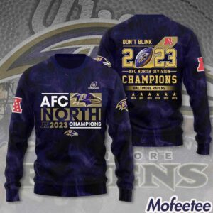 Ravens 2023 AFC North Divisional Champions Dont Blink Hoodie 1