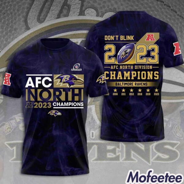 Ravens 2023 AFC North Divisional Champions Don’t Blink Hoodie