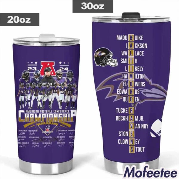 Ravens 2023 American Football Conference Champions Tumbler