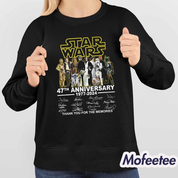 Star Wars 47th Anniversary 1977-2024 Thank You For The Memories Shirt