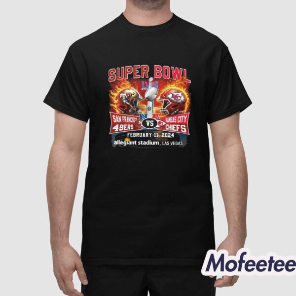 Super Bowl LVIII 49ers Vs Chiefs February 11 2024 Allegiant Stadium Las Vegas Shirt