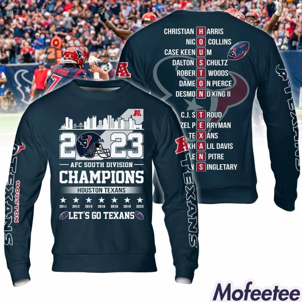 Texans 2023 AFC South Division Champions Let’s Go Hoodie