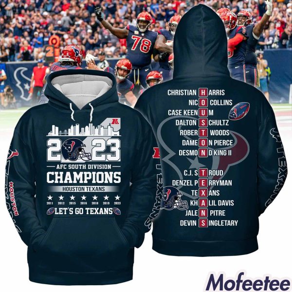 Texans 2023 AFC South Division Champions Let’s Go Hoodie