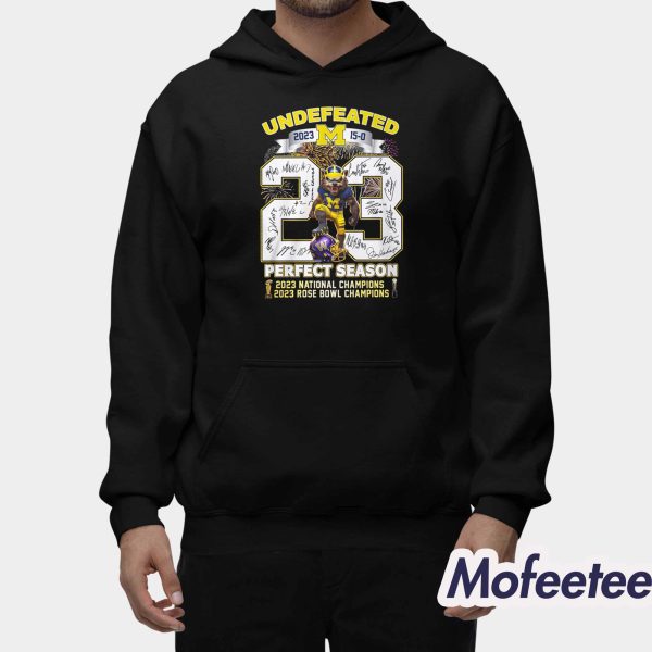 Undefeated Michigan Perfect Season 2023 Rose Bowl Champions Shirt