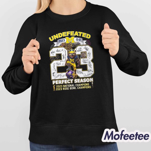 Undefeated Michigan Perfect Season 2023 Rose Bowl Champions Shirt